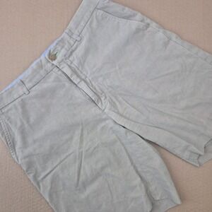 J McLaughlin Mens Size 34 Chino Shorts Silk Cotton‎ Blend 9" Khaki